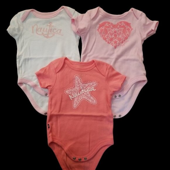 * NAUTICA Lot of Pink Short Sleeved Onzie Bodysuits Girls 6-9 months - Picture 5 of 5